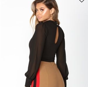 fashion nova abble chiffon bodysuit